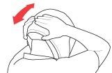 Illustration de la rotation du casque vers l'avant